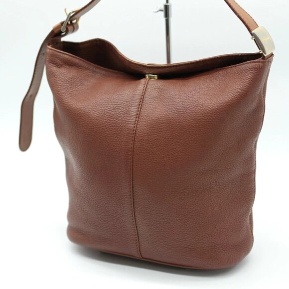 BURBERRY shoulder bag brown leather check authentic - Picture 2 of 16